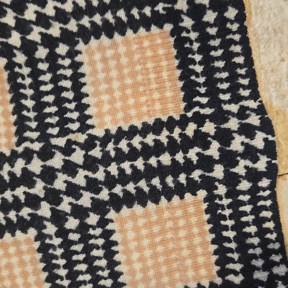 Talbots Tan/Black Patterned Lightweight Pure Meri… - image 2